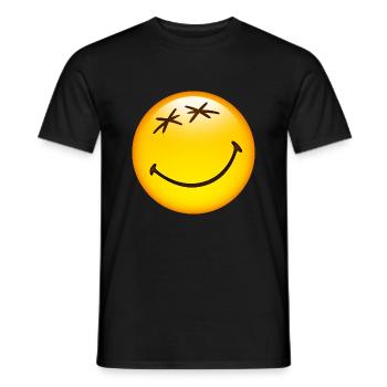 Smiley Glossy Happy - Men's T-Shirt - black - Front - AI Model Male 178 light (178cm)