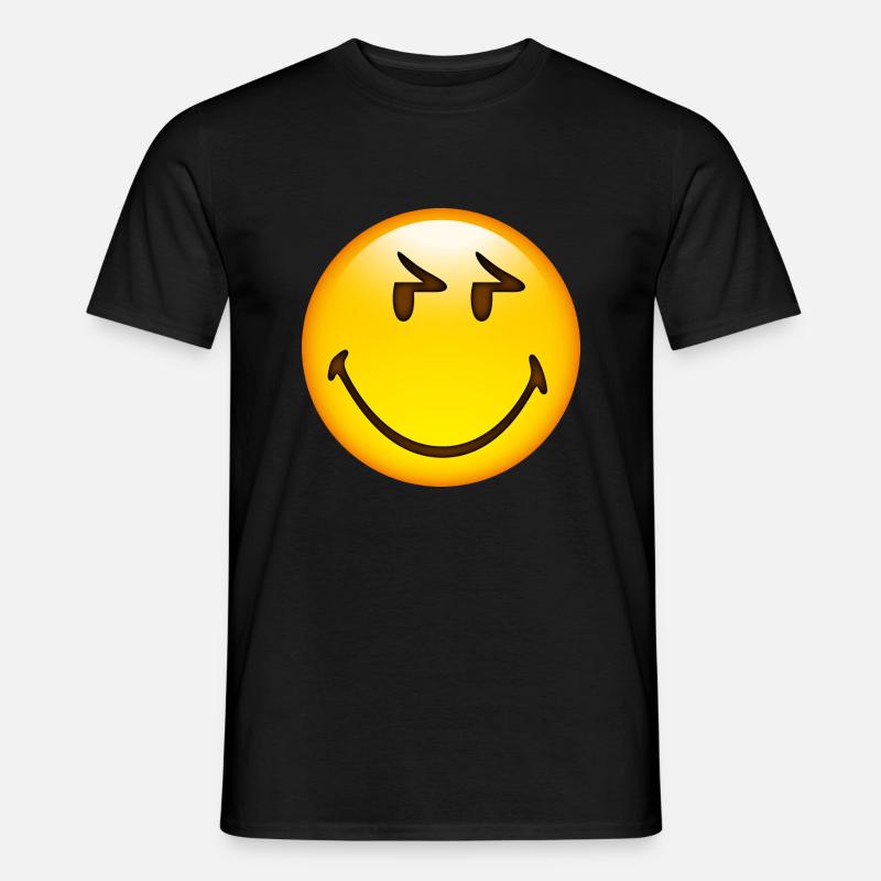 Smiley Glossy Eyelids - Männer T-Shirt - Schwarz