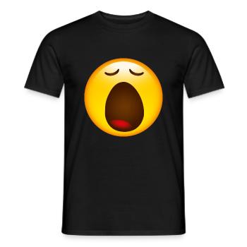 Smiley Glossy Yawning - Men's T-Shirt - black - Front - AI Model Male 178 light (178cm)