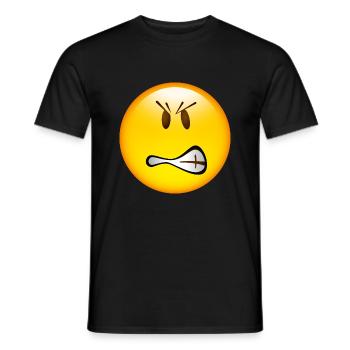 Smiley Glossy Angry - Männer T-Shirt - Schwarz - Vorne - AI Model Male 178 light (178cm)