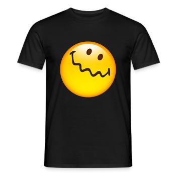 Smiley Glossy Uncertain - Men's T-Shirt - black - Front - AI Model Male 178 light (178cm)