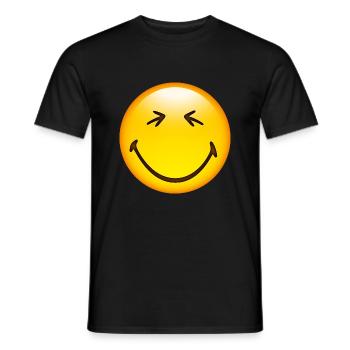 Smiley Happy - Men's T-Shirt - black - Front - AI Model Male 178 light (178cm)