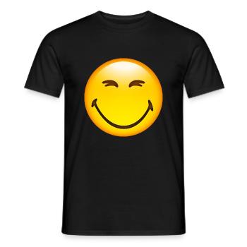 Smiley Happy - Men's T-Shirt - black - Front - AI Model Male 178 light (178cm)