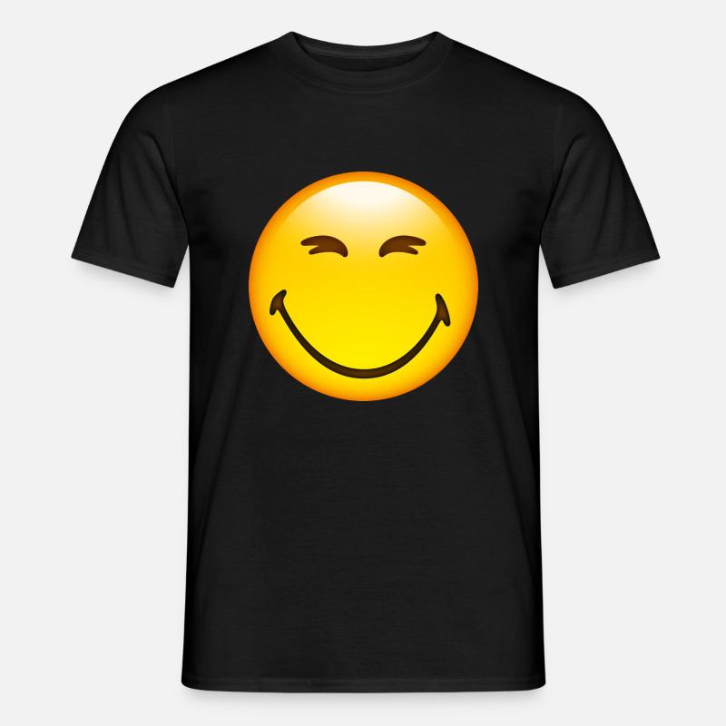 Smiley Happy - T-shirt herr - svart