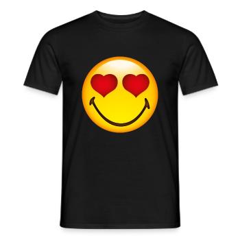 Smiley Heart - Männer T-Shirt - Schwarz - Vorne - AI Model Male 178 light (178cm)