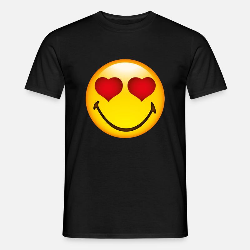 Smiley Heart - Miesten T-paita - musta