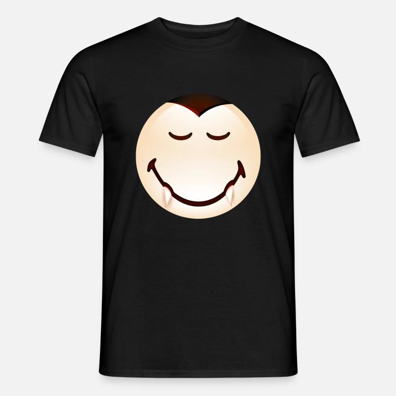 Smiley Halloween Dracula - Männer T-Shirt - Schwarz
