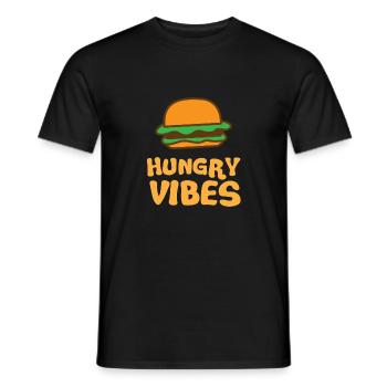 Ambiance affamée avec hamburger mignon - T-shirt homme - noir - Devant - AI Model Male 178 light (178cm)