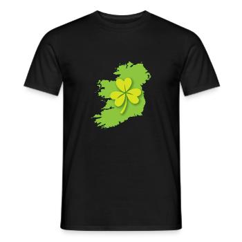 Ireland Irish map with shamrock - Men's T-Shirt - black - Front - AI Model Male 178 light (178cm)