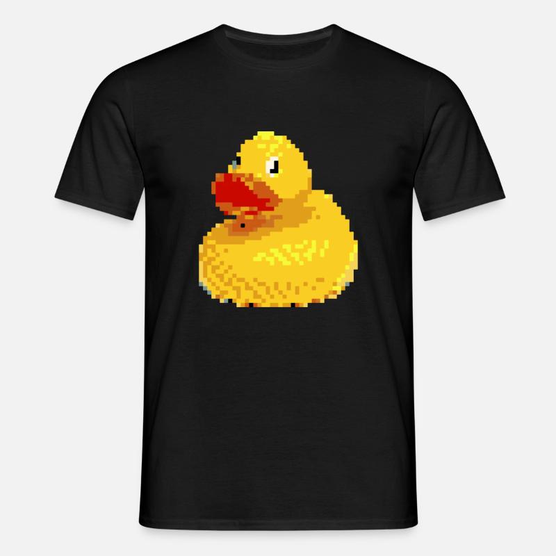 Pixel Gummiente - Männer T-Shirt - Schwarz