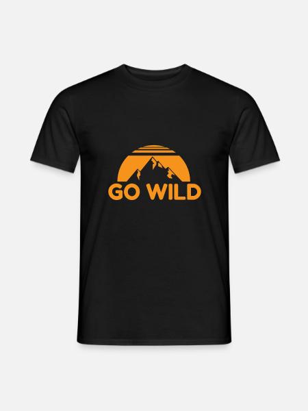 Pomysł na prezent Wilderness Go Wild Mountain Nature - Mænd T-shirt - sort