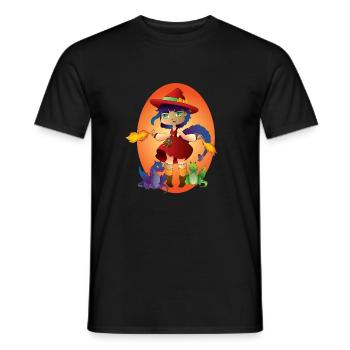 Feuerhexe - Männer T-Shirt - Schwarz - Vorne - AI Model Male 178 light (178cm)