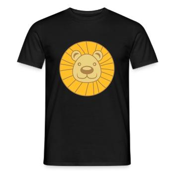 loewe kopf gesicht maehne katze grosskatze tiger m - Männer T-Shirt - Schwarz - Vorne - AI Model Male 178 light (178cm)