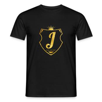 j letter - Men's T-Shirt - black - Front - AI Model Male 178 light (178cm)