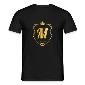 M buchstabe gold - Männer T-Shirt - Schwarz - Vorne - AI Model Male 178 light (178cm)