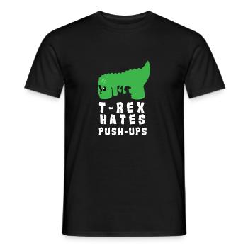 Lustiges Gym T-Rex Hates Push-Ups Geschenkidee - Männer T-Shirt - Schwarz - Vorne - AI Model Male 178 light (178cm)