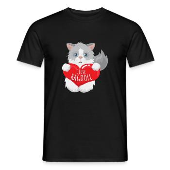 Idée de cadeau pour chat amoureux de Ragdoll - T-shirt homme - noir - Devant - AI Model Male 178 light (178cm)