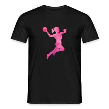 handball frau pink - Männer T-Shirt - Schwarz - Vorne - AI Model Male 178 light (178cm)