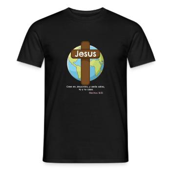 Hechos 16 Jesus Salva Apostol Pablo - Männer T-Shirt - Schwarz - Vorne - AI Model Male 178 light (178cm)