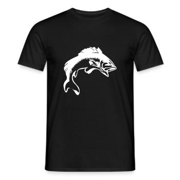 Poisson - T-shirt homme - noir - Devant - AI Model Male 178 light (178cm)