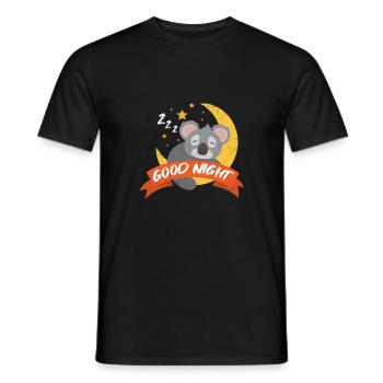 Koala bonne nuit lune sommeil bien cadeau drôle - T-shirt homme - noir - Devant - AI Model Male 178 light (178cm)