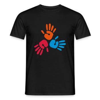 hands print - Männer T-Shirt - Schwarz - Vorne - AI Model Male 178 light (178cm)