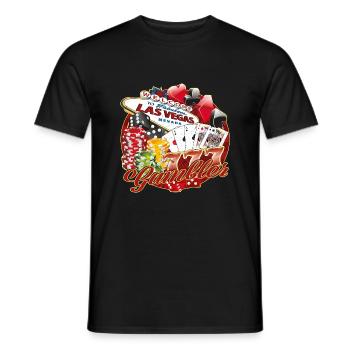 Las Vegas Gambler - Männer T-Shirt - Schwarz - Vorne - AI Model Male 178 light (178cm)