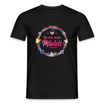 nie ohne meine maedels blumen - Männer T-Shirt - Schwarz - Vorne - AI Model Male 178 light (178cm)