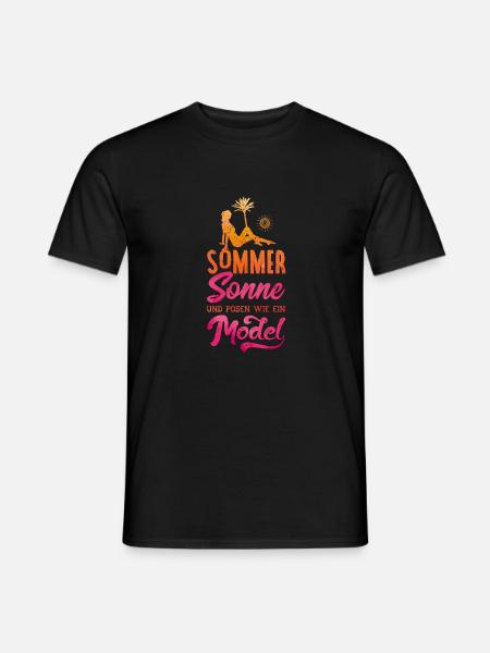 sommer sonne posen model - Männer T-Shirt - Schwarz