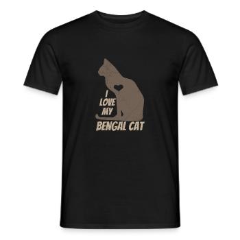 I love my Bengal Cat chat idée cadeau - T-shirt homme - noir - Devant - AI Model Male 178 light (178cm)