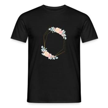 flower_bouquet_7b - Men's T-Shirt - black - Front - AI Model Male 178 light (178cm)