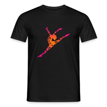 Fille de gymnastique maorie saut cadeau de tatouage tribal - T-shirt homme - noir - Devant - AI Model Male 178 light (178cm)