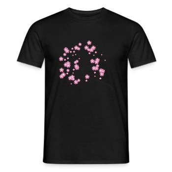 Cherry blossoms branch Japanese cherry blossom gift - Men's T-Shirt - black - Front - AI Model Male 178 light (178cm)