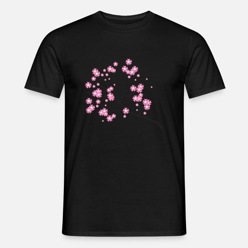 Kirsch Blüten Ast Japanische Kirschblüte Geschenk - Männer T-Shirt - Schwarz