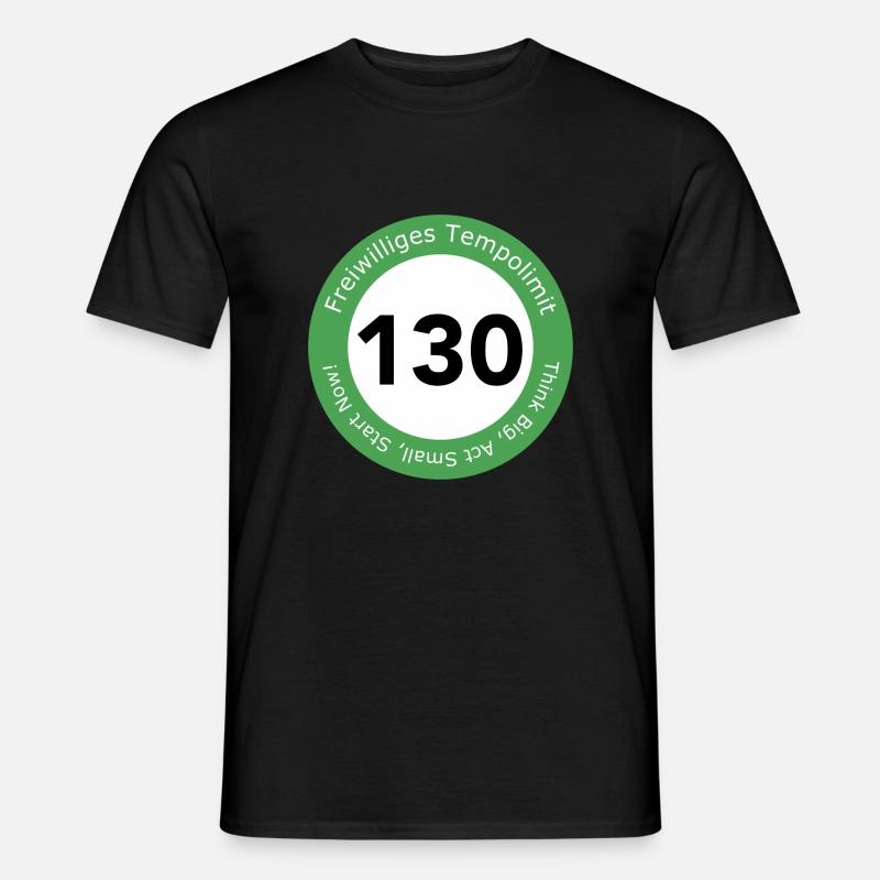 Freiwilliges Tempolimit 130 - Männer T-Shirt - Schwarz