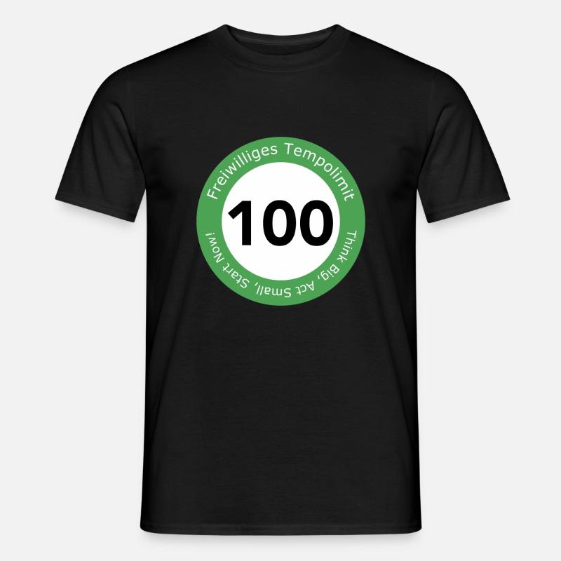 Freiwilliges Tempolimit 100 - Männer T-Shirt - Schwarz