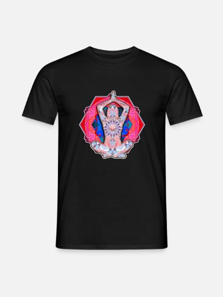Yoga Patterns Red And Blue - Men's T-Shirt - black