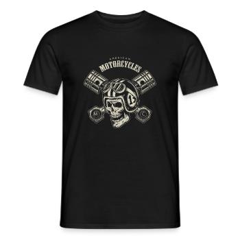 American Motorcycles Cool Biker Shirt HD - Men's T-Shirt - black - Front - AI Model Male 178 light (178cm)