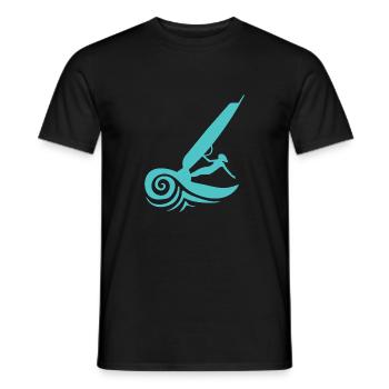 Surfing Wind Surfer Girl Silhouette Geschenkidee - Männer T-Shirt - Schwarz - Vorne - AI Model Male 178 light (178cm)
