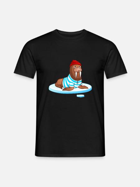 Hipster Walrus | ⚓ Nordic | Hanseatic - Men's T-Shirt - black