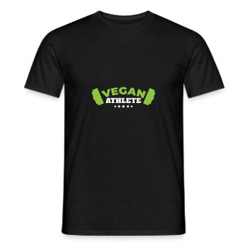 Vegan Athlete Funny Gym gift idea - Men's T-Shirt - black - Front - AI Model Male 178 light (178cm)