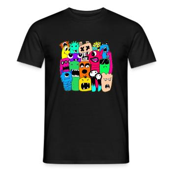 MONSTER DOODLE - Men's T-Shirt - black - Front - AI Model Male 178 light (178cm)