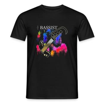 The Bassist Bass Guitar Player - Men's T-Shirt - black - Front - AI Model Male 178 light (178cm)
