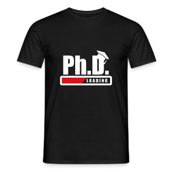 Student Ph.D. Loading Doctoral student Funny gift - Men's T-Shirt - black - Front - AI Model Male 178 light (178cm)