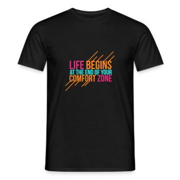 Life begins at the end of your comfort zone Gift - Men's T-Shirt - black - Front - AI Model Male 178 light (178cm)
