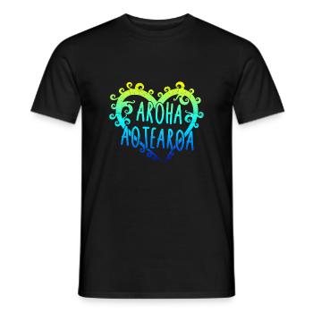 Maori Aroha Aotearoa Siver Fern Herz-Geschenkidee - Männer T-Shirt - Schwarz - Vorne - AI Model Male 178 light (178cm)