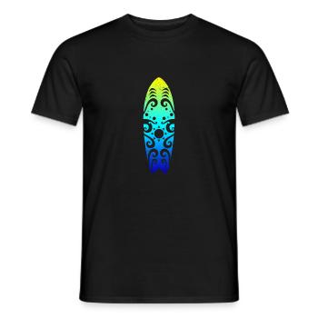 Maori Surfboard Sun Waves Tribal Tattoo Gift - Men's T-Shirt - black - Front - AI Model Male 178 light (178cm)