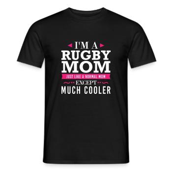 Je suis un rugby à XV comme une maman normale sauf beaucoup - T-shirt homme - noir - Devant - AI Model Male 178 light (178cm)