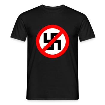 Against Nazis - Men's T-Shirt - black - Front - AI Model Male 178 light (178cm)