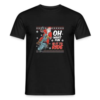 Motorrad Santa für Motorradfans Geschenkidee 🎅🏼 - Männer T-Shirt - Schwarz - Vorne - AI Model Male 178 light (178cm)